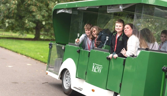 Family in Kew train